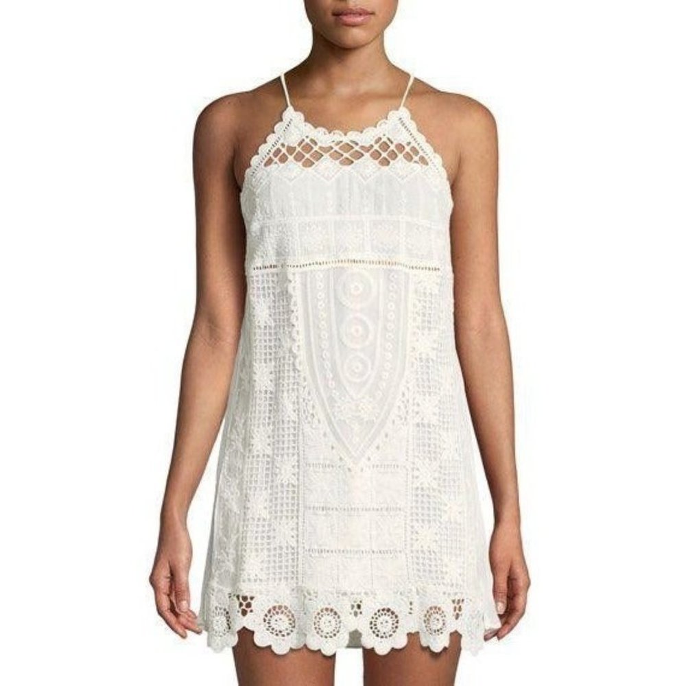 PilyQ Alexia Lace Coverup Mini Dress